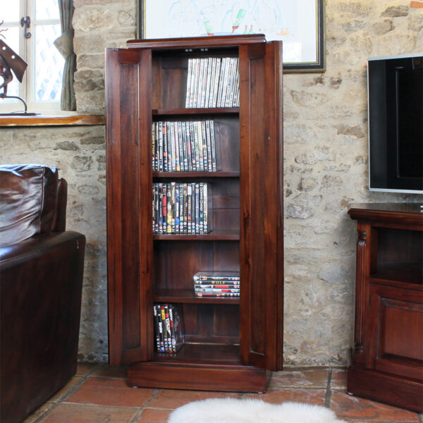 Waterloo Mahogany Book/CD/DVD Storage Cupboard 4ft 3 | Fully Assembled