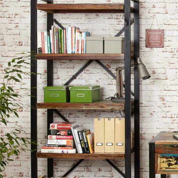 Kochi Reclaimed Large Open Metal  Bookcase