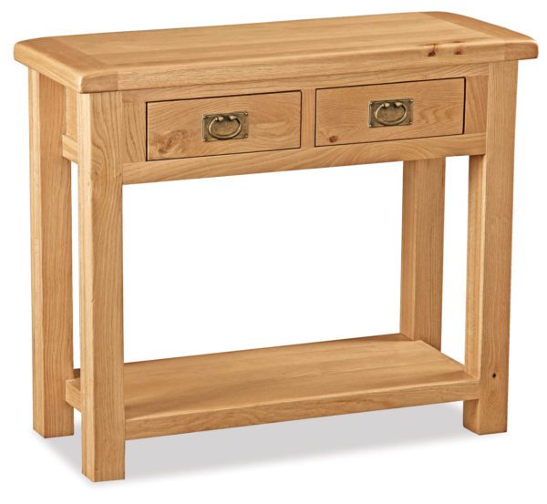 Salisbury Rustic Oak Console Table | Wax Finish