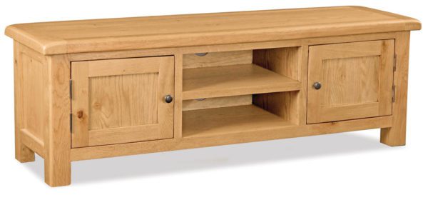 Salisbury Rustic Oak Extra Large TV Cabinet | Wax Finish | Fully Assembled