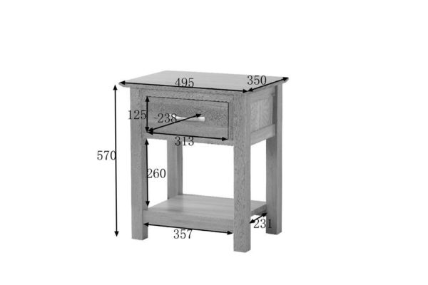 Devon Oak Bedside Cabinet / Lamp Table With Drawer | Clearance