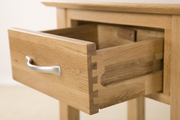 Devon Oak Bedside Cabinet / Lamp Table With Drawer | Clearance