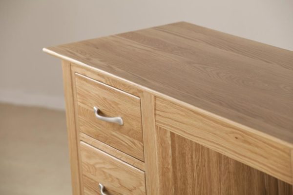 Devon Oak Double Pedestal Desk With 6 Drawers