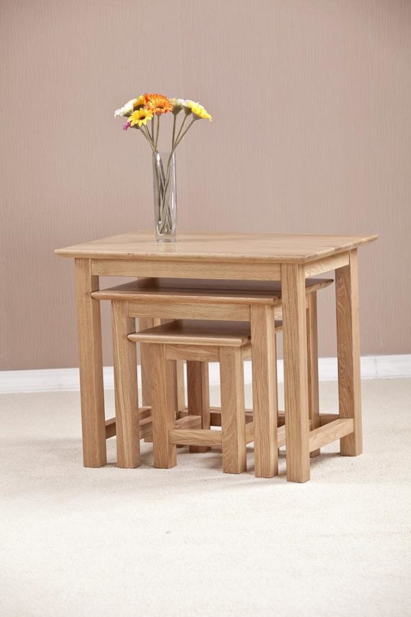 Devon Oak Small Nest of Three Tables