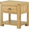 Tynedale Oak Lamp Table with Drawer | Wax Finish