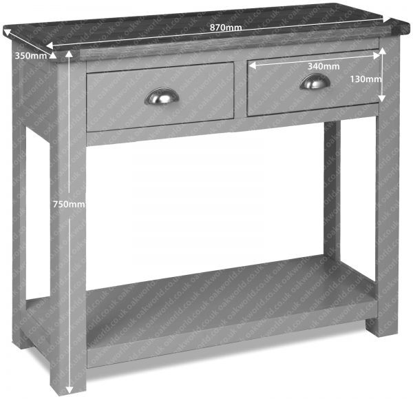 Tynedale Stone Grey Painted 2 Drawer Console Table