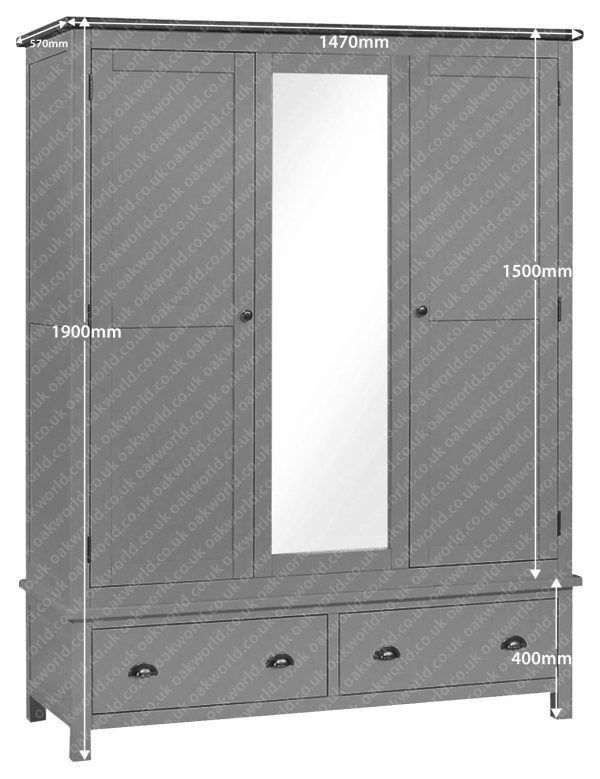 Tynedale Oak Triple Wardrobe | Wax Finish