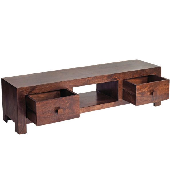 Malda Dark Mango Plasma TV Stand | Fully Assembled