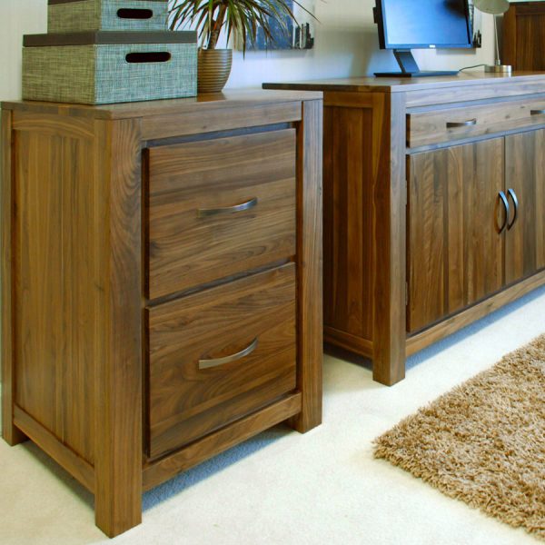 Kingston Walnut Two Drawer Filing Cabinet