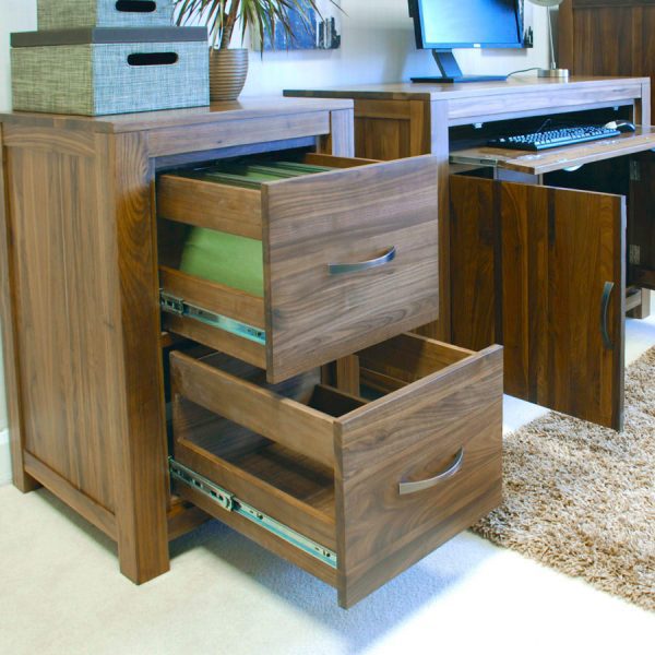Kingston Walnut Two Drawer Filing Cabinet