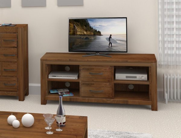 Kingston Walnut Widescreen Television Cabinet | Fully Assembled