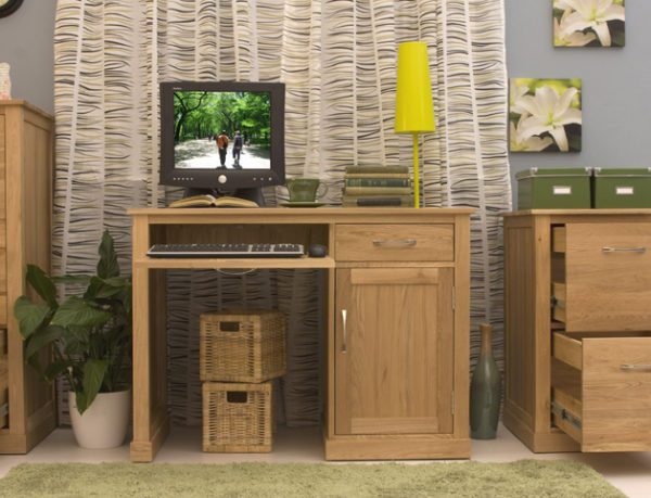 North Bay Oak Single Pedestal Computer Desk