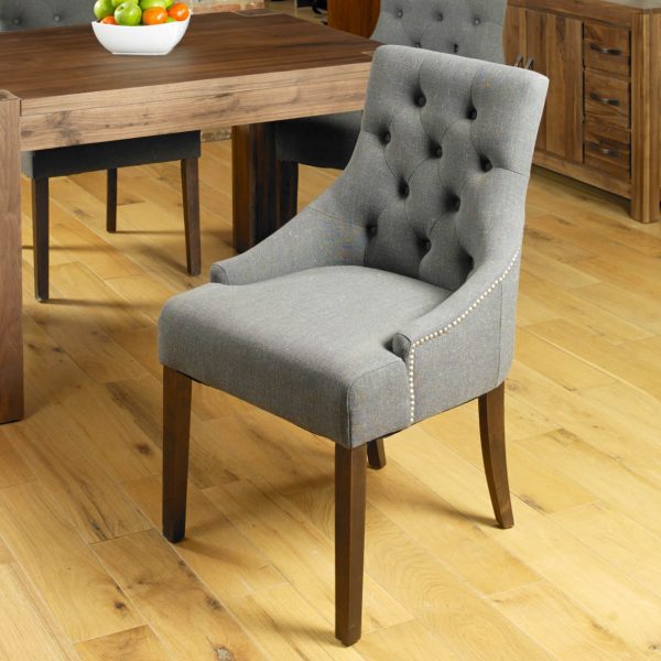 Toronto Walnut Accent Dining Chair in Stone