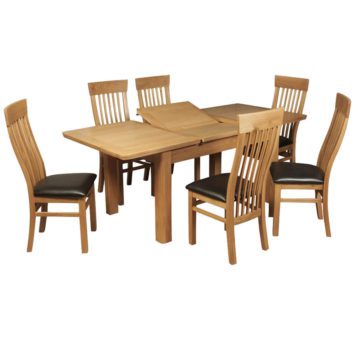 Stanhope Oak 4ft 7 Extending Dining Table & 6 x Chairs