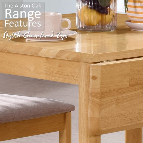 Alston Oak Round Drop Leaf Dining Table | 76 - 91cm