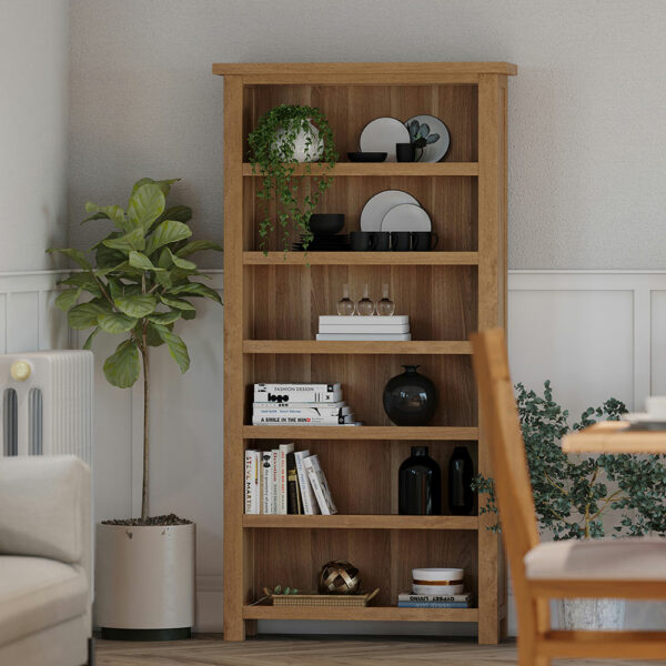 Wynyard Oak 6ft Tall Bookcase | Fully Assembled