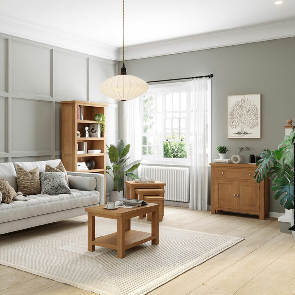 Wynyard Oak 6ft Tall Bookcase | Fully Assembled