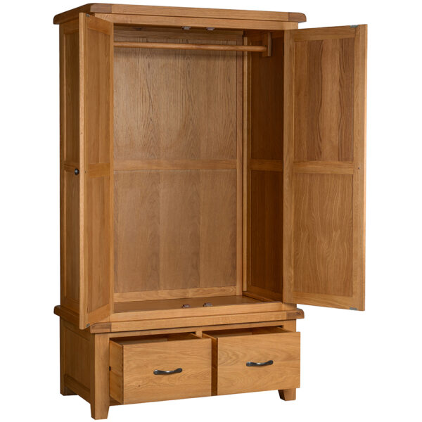 Summer Waxed Oak Double Wardrobe With 2 Drawers