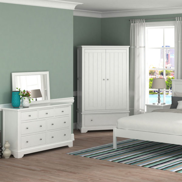 Cartmel White Wall Mirror | Fully Assembled