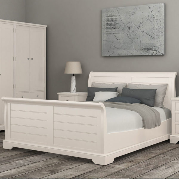 Cartmel White Double Sleigh Bed