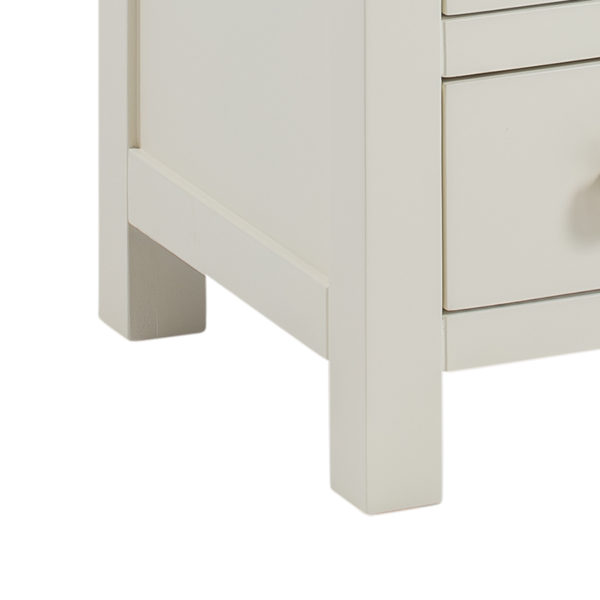 Wynyard Ivory Narrow 3 Drawer Bedside Table | Fully Assembled