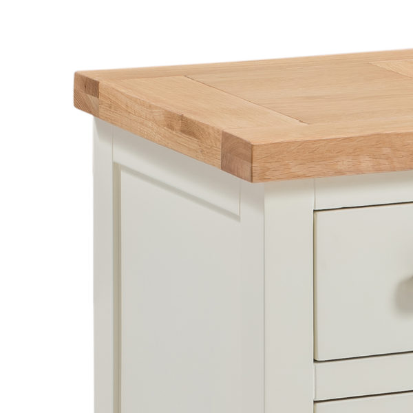 Wynyard Ivory Narrow 3 Drawer Bedside Table | Fully Assembled