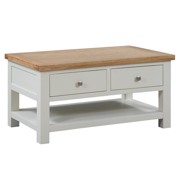 Wynyard Ivory Coffee Table With 2 Drawers | Fully Assembled