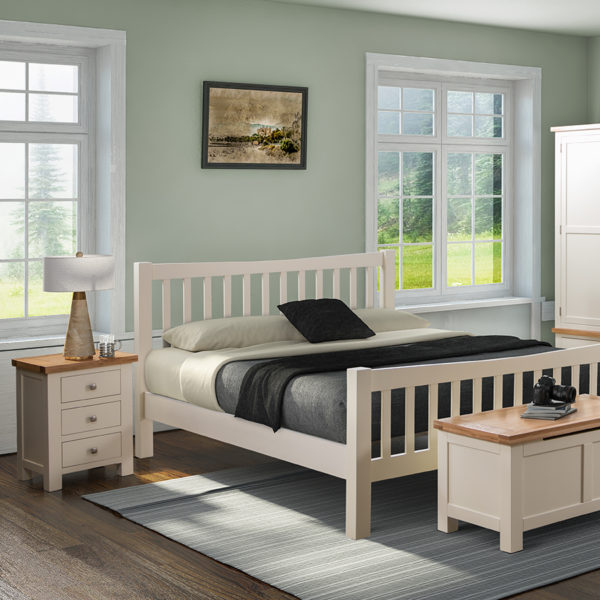 Wynyard Ivory Narrow 3 Drawer Bedside Table | Fully Assembled
