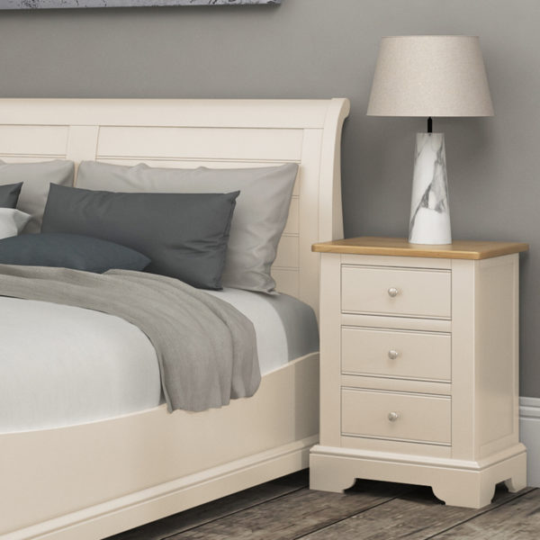 Kirkby Cobblestone Grey Double Sleigh Bed