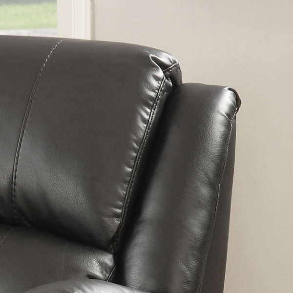 Farnham Black Leather Sofa 2 Seat Recliner