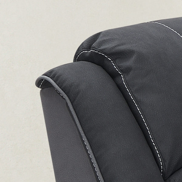 Kingston Fusion Charcoal Fabric Sofa 3 Seat Recliner Grey