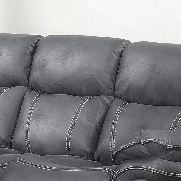 Richmond Charcoal Grey Leather 3+2 Reclining Suite