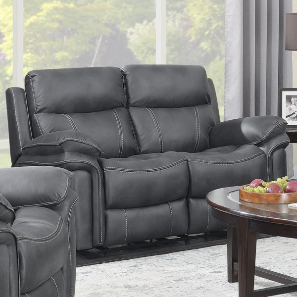 Richmond Charcoal Grey Leather 3+2 Reclining Suite