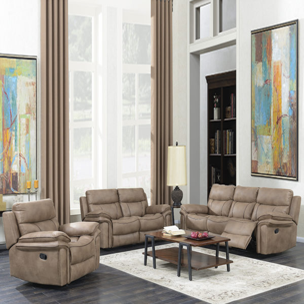 Beige Richmond Sahara Leather 2 Seat Reclining Sofa