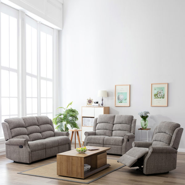 Windsor Reclining Armchair In Latte Fabric