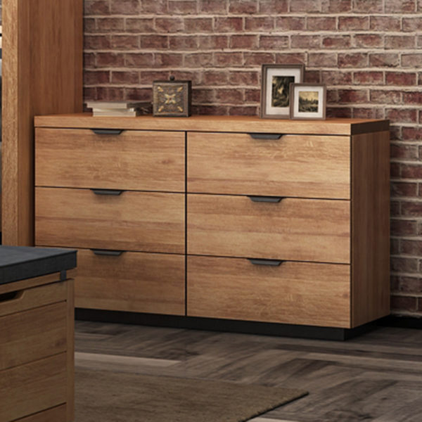 Industrial Oak 3 Drawer Chest | Natural Oil Finish