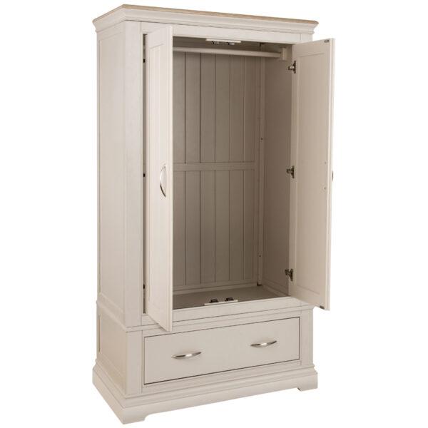 Appleby Grey Double Wardrobe With Drawer | Clearance