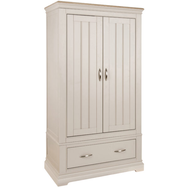 Appleby Grey Double Wardrobe With Drawer | Clearance