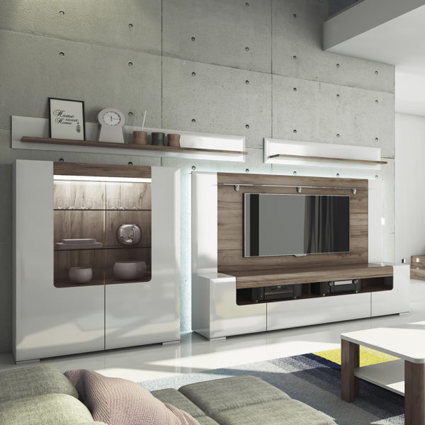 Signature White 190cm wide TV Cabinet | Self Assembly