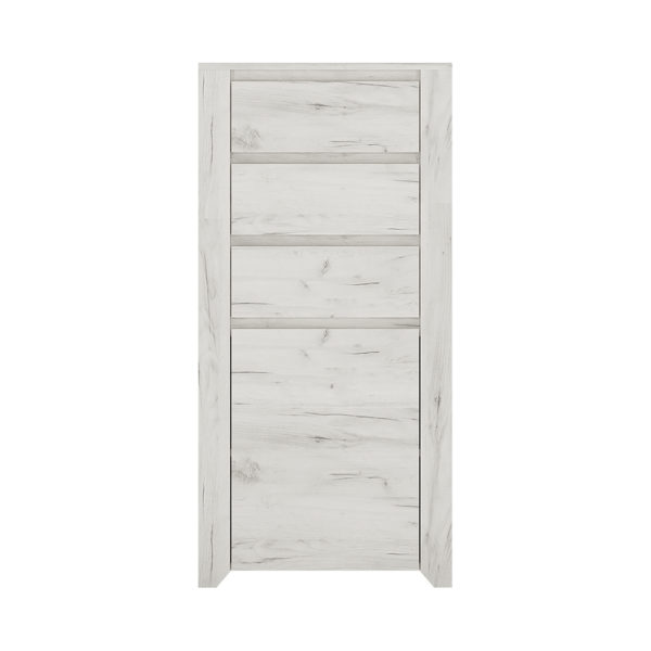 Fiji White Oak 1 Door 3 Drawer Chest | Self Assembly
