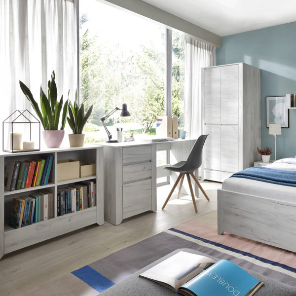 Fiji White Oak 2 Door 3+3 Drawer Wide Chest | Self Assembly
