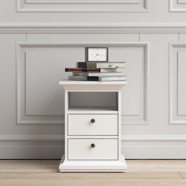 Condo Bedside 2 Drawers | White | Self Assembly