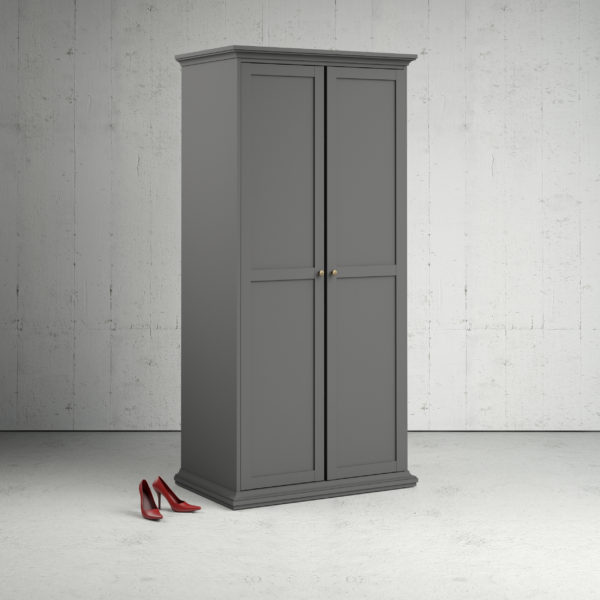Condo Wardrobe with 2 Doors | Matt Grey