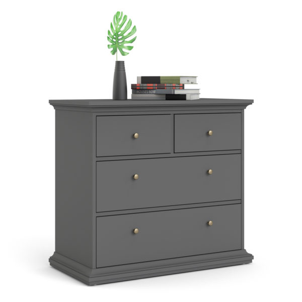 Condo Chest of 4 Drawers | Matt Grey | Self Assembly