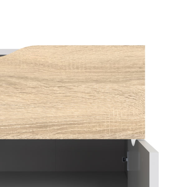 Oslo Small 1 Drawer 2 Door Sideboard | White and Oak | Self Assembly