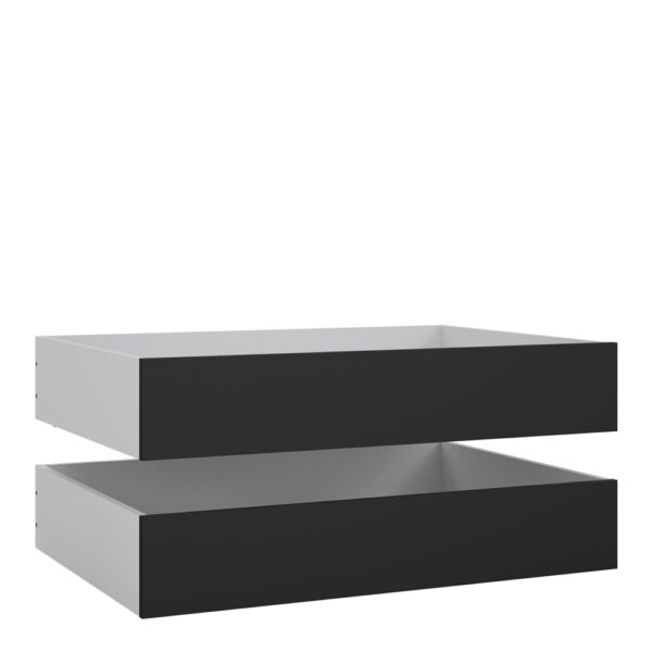 Moderno Set of 2 Under Bed Drawers | Black Matte | Self Assembly