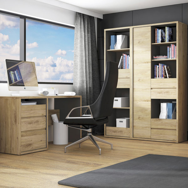 Alnwick Tall Narrow 3 Drawer Pine Bookcase | Self Assembly