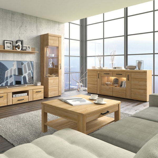 Newquay Tall Glazed Display Cabinet  | Left Hand | Self Assembly