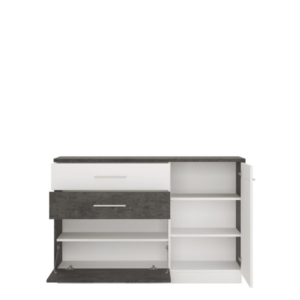 White Colorado 1 Door 2 Drawer 1 Compartment Sideboard | Self Assembly