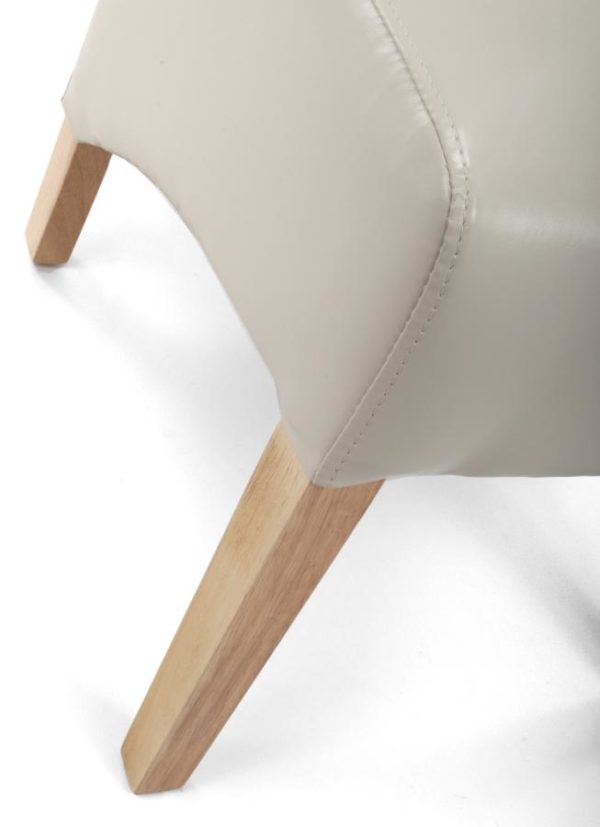 Krista Roll Back Bonded Leather Ivory Dining Chair